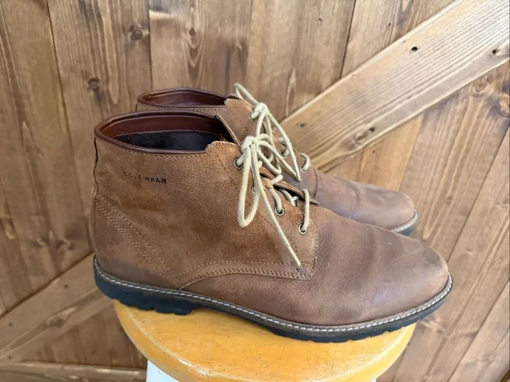 Cole Haan Men’s Brown Suede Chukka Boots – Size 10.5